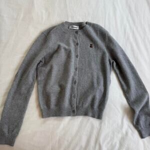Guizio grey wool cardigan